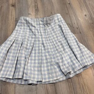 Brandy Melville Blue and White Plaid A-Line Skirt
